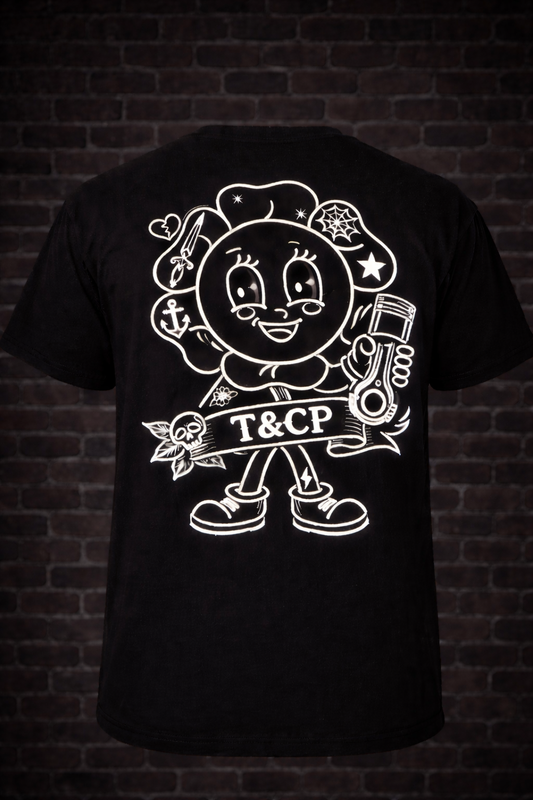 black and white flower t-shirt