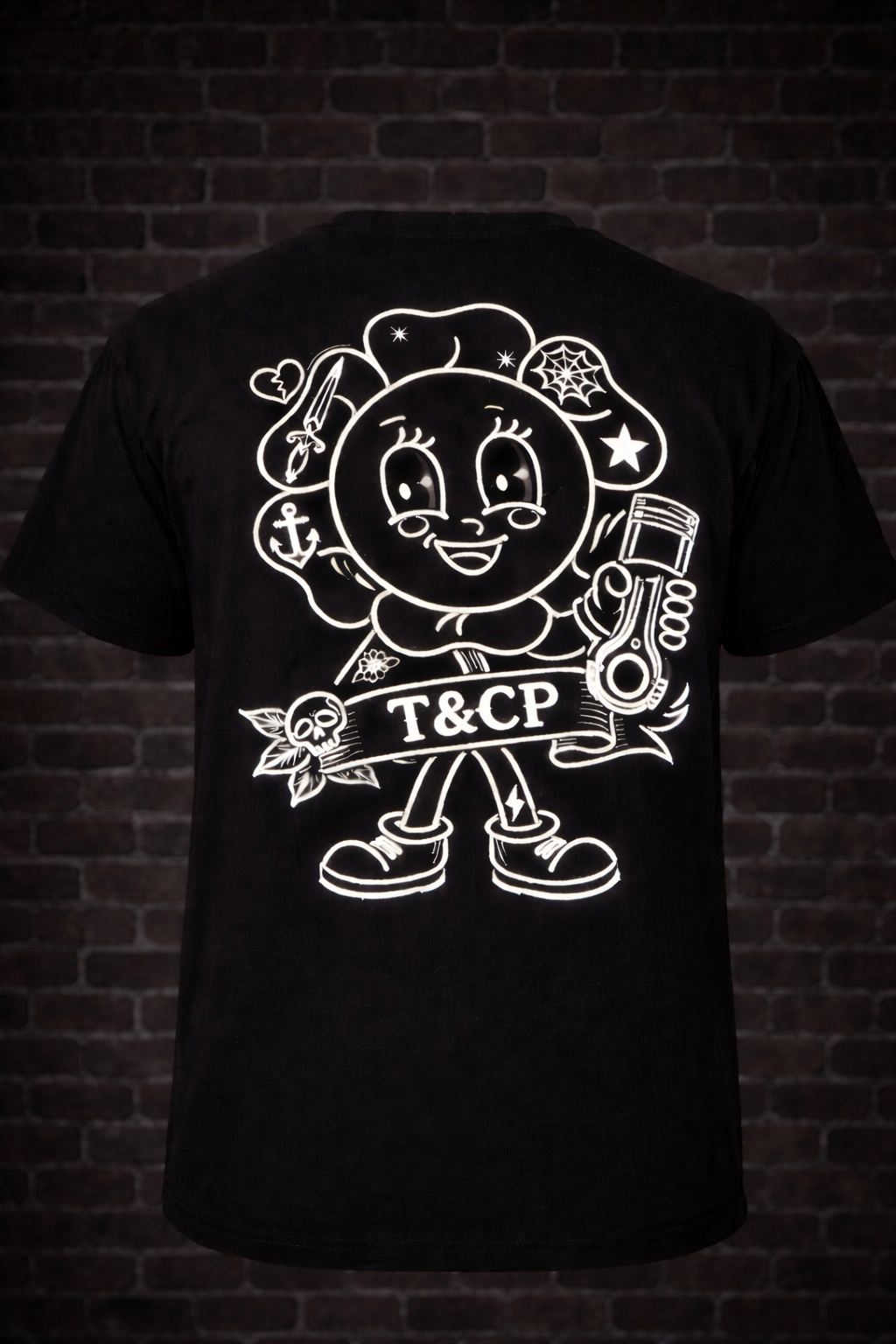 black and white flower t-shirt