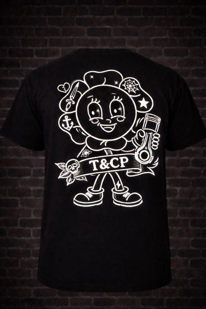 black and white flower t-shirt