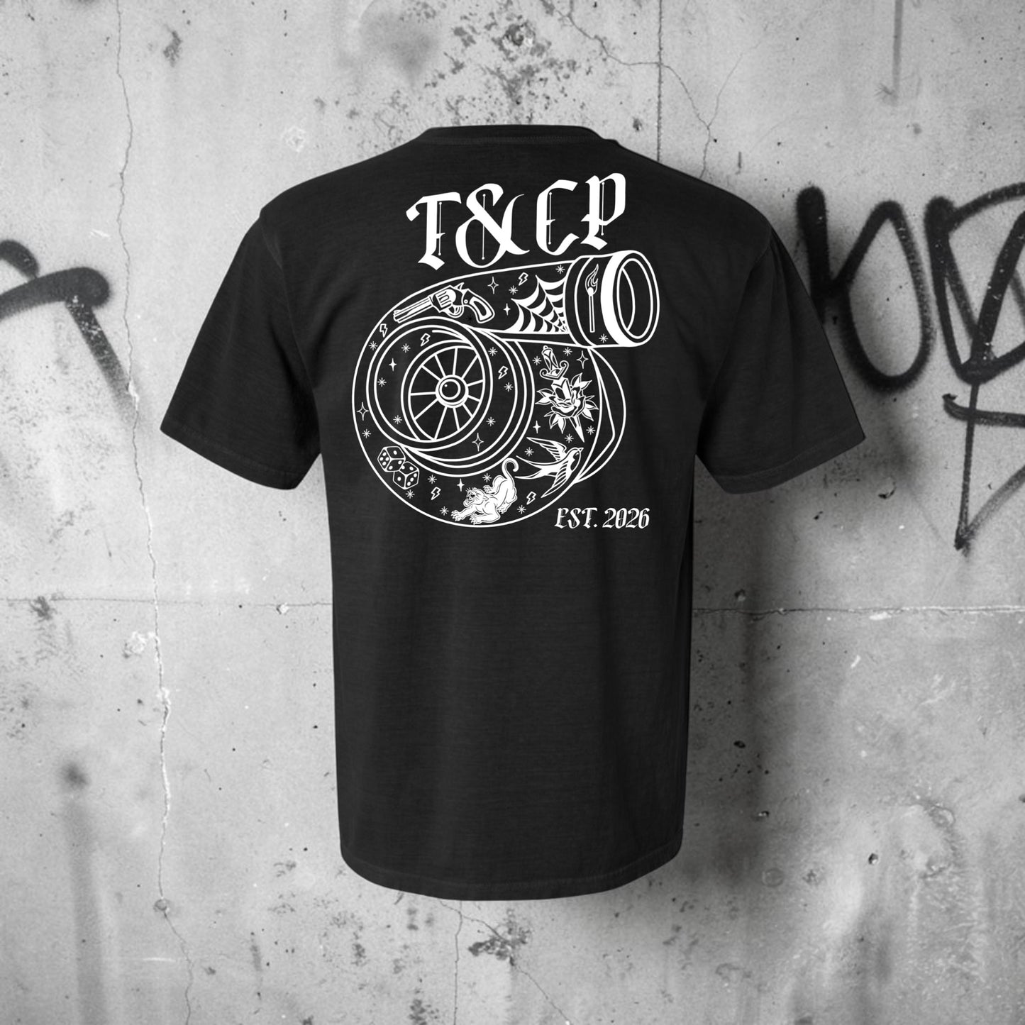 Black turbo tee