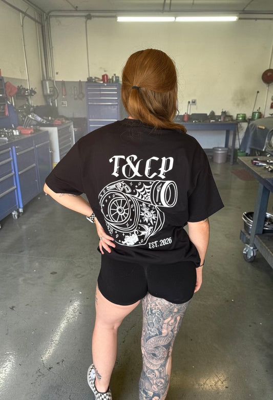 Black turbo tee